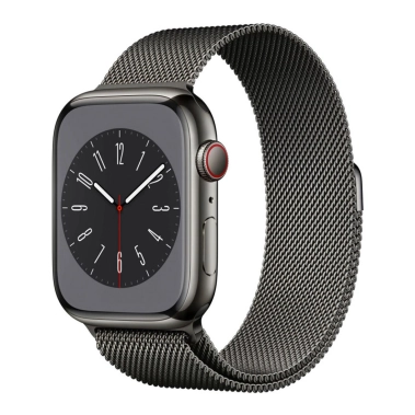 Б/У Смарт-часы Apple Watch 8 + LTE 45mm Graphite Stainless Steel Case with Graphite Milanese Loop (Идеальное) - цена, характеристики, отзывы, рассрочка, фото 1