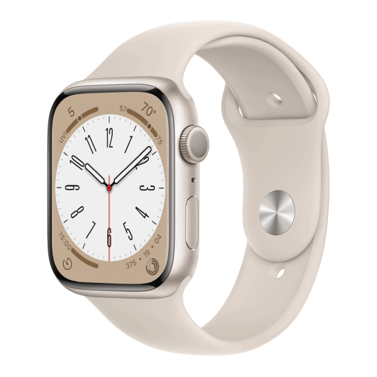 Б/У Смарт-годинник Apple Watch 8 45mm Starlight Aluminum Case with Starlight Sport Band (Відмінний) - ціна, характеристики, відгуки, розстрочка, фото 1
