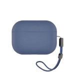 Чохол Blue Liquid Silicone Case для Apple AirPods Pro 2 with Carbine Deep Blue