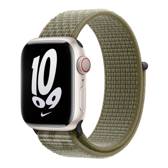 Ремешок Apple Nike Sport Loop for Apple Watch 42mm/44mm/45mm/49mm Sequoia/Pure Platinum - цена, характеристики, отзывы, рассрочка, фото 1