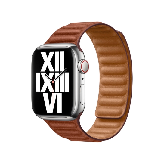 Ремешок Apple Leather Link for Apple Watch 38mm/40mm/41mm Umber - M/L - цена, характеристики, отзывы, рассрочка, фото 1