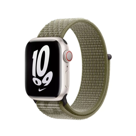 Ремешок Apple Nike Sport Loop for Apple Watch 38mm/40mm/41mm Sequoia/Pure Platinum - цена, характеристики, отзывы, рассрочка, фото 1