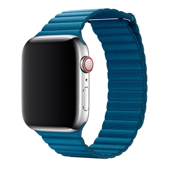 Ремешок Apple Leather Loop for Apple Watch 42mm/44mm/45mm/49mm Cape Cod Blue - L - цена, характеристики, отзывы, рассрочка, фото 1