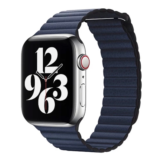 Ремінець Apple Leather Loop for Apple Watch 42mm/44mm/45mm/49mm Diver Blue - L - цена, характеристики, отзывы, рассрочка, фото 1