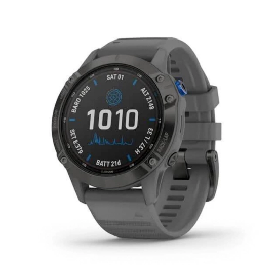 Спортивные часы Garmin Fenix 6 Pro Solar Edition Black With Gray Band