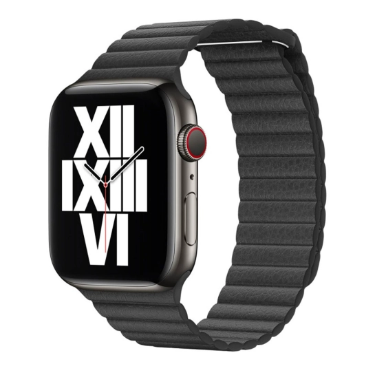 Ремешок Apple Leather Loop for Apple Watch 42mm/44mm/45mm/49mm Black - M