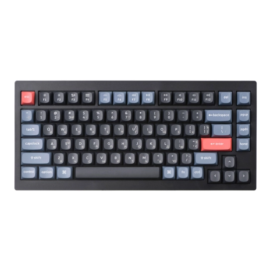 Клавиатура Keychron V1 84 Key QMK Gateron G PRO Blue Hot-Swap RGB Carbon Black