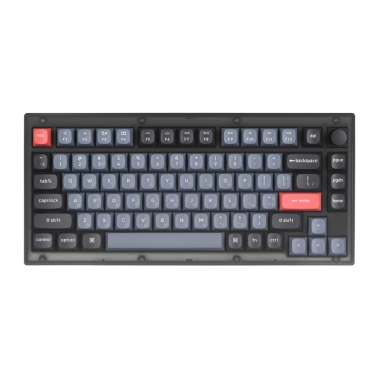 Клавіатура Keychron V1 84 Key QMK Gateron G PRO Brown Hot-Swap RGB Knob Frosted Black - цена, характеристики, отзывы, рассрочка, фото 1