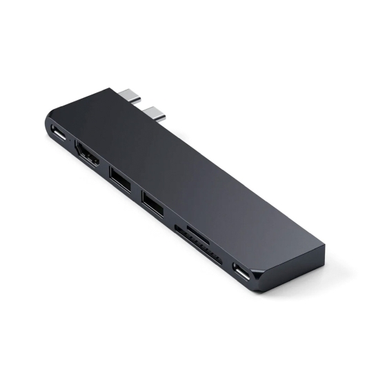 USB-хаб Satechi Aluminum USB-C Pro Hub Slim Adapter Midnight - ціна, характеристики, відгуки, розстрочка, фото 1