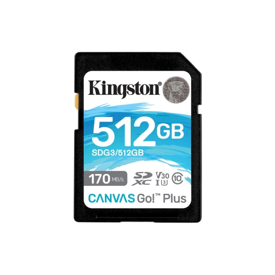 Карта памяти Kingston 512GB SDXC Class 10 UHS-I U3 Canvas Go Plus - цена, характеристики, отзывы, рассрочка, фото 1