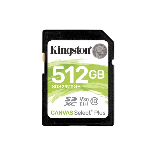 Карта памяти Kingston 512GB SDXC Class 10 UHS-I U3 Canvas Select Plus - цена, характеристики, отзывы, рассрочка, фото 1
