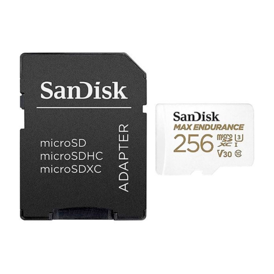 Карта пам'яті SanDisk 256GB microSDXC Max Endurance UHS-I U3 V30 + SD adapter - цена, характеристики, отзывы, рассрочка, фото 1