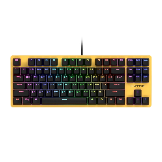 Клавіатура HATOR Rockfall EVO TKL Optical Yellow - ціна, характеристики, відгуки, розстрочка, фото 1