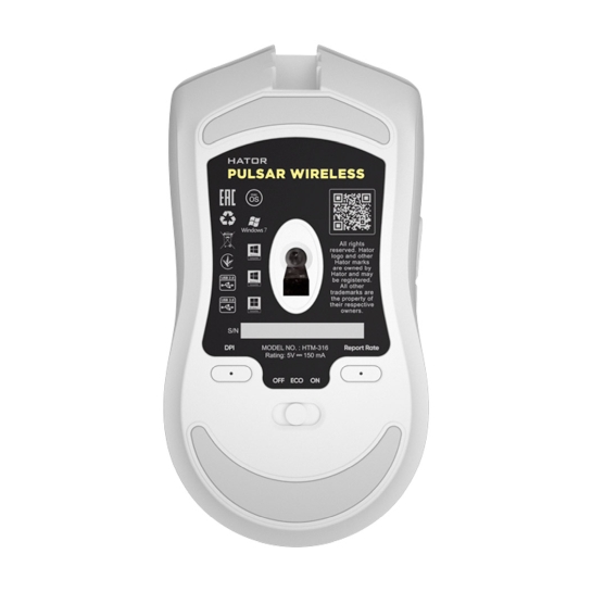 Миша Hator Pulsar Wireless White - ціна, характеристики, відгуки, розстрочка, фото 4