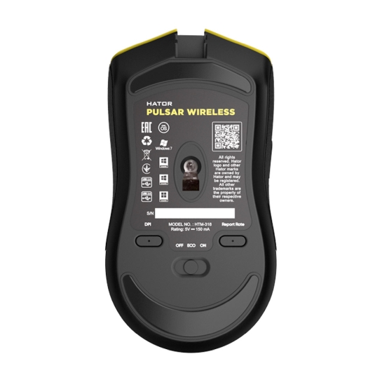 Миша Hator Pulsar Wireless Yellow - ціна, характеристики, відгуки, розстрочка, фото 5