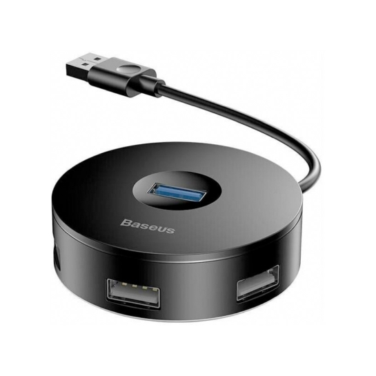 USB-хаб BASEUS Round Box Hub 0.1m Black - цена, характеристики, отзывы, рассрочка, фото 1