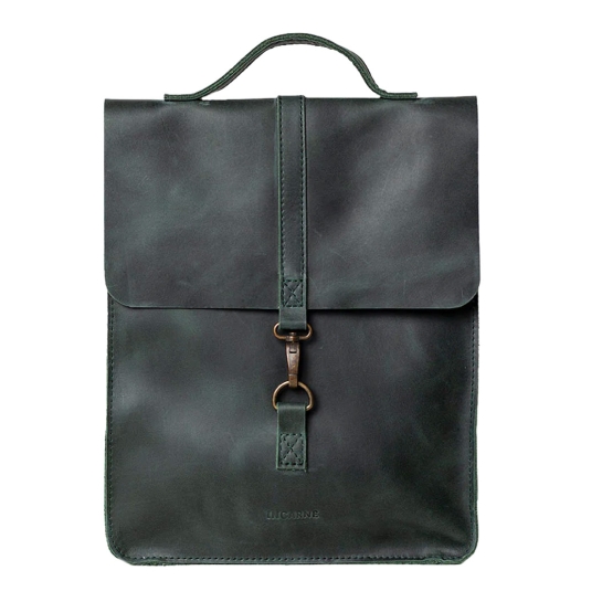 Кожаный рюкзак INCARNE New Dream M Зеленый - цена, характеристики, отзывы, рассрочка, фото 1