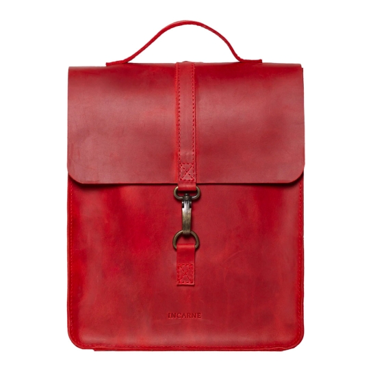 Кожаный рюкзак INCARNE New Dream M Красный - цена, характеристики, отзывы, рассрочка, фото 1
