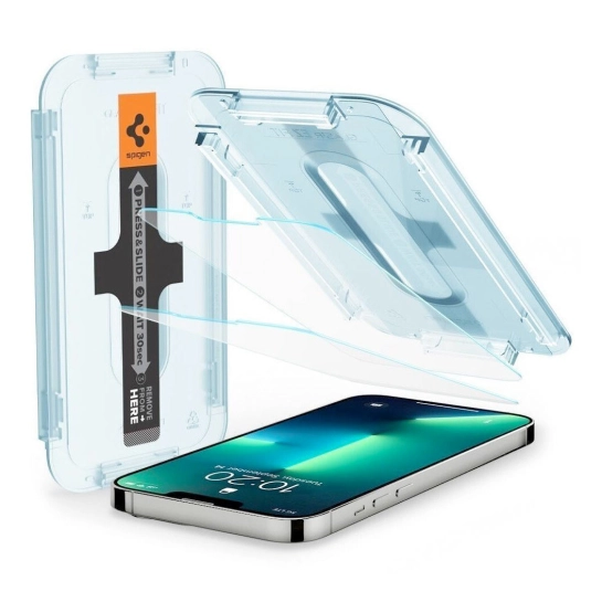 Скло Spigen для iPhone 14/13 Pro/13 tR EZ Fit Transparency Sensor Open (2 Pack) Clear