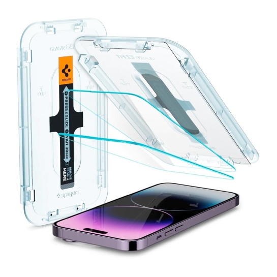 Стекло Spigen для iPhone 14 Pro Max Glas tR EZ Fit (2 Pack) Clear - цена, характеристики, отзывы, рассрочка, фото 1