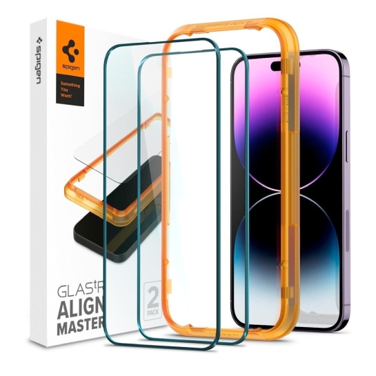 Скло Spigen для iPhone 14 Pro Max Glas tR Align Master FC (2 Pack) Black - ціна, характеристики, відгуки, розстрочка, фото 1