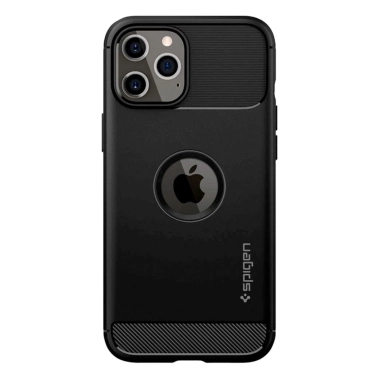 Чохол Spigen Rugged Armor Case for iPhone 12/12 Pro Matte Black - цена, характеристики, отзывы, рассрочка, фото 1