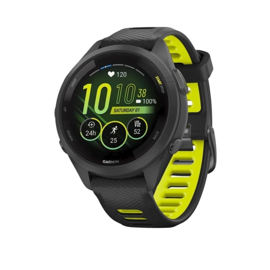 Спортивний годинник Garmin Forerunner 265S Black Bezel and Case w. Black/Amp Yellow S. Band - ціна, характеристики, відгуки, розстрочка, фото 1