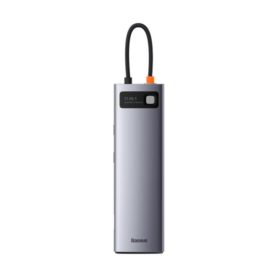 USB-хаб Baseus Metal Gleam Series 11-in-1 Multifunctional Type-C HUB Docking Station Gray - ціна, характеристики, відгуки, розстрочка, фото 1