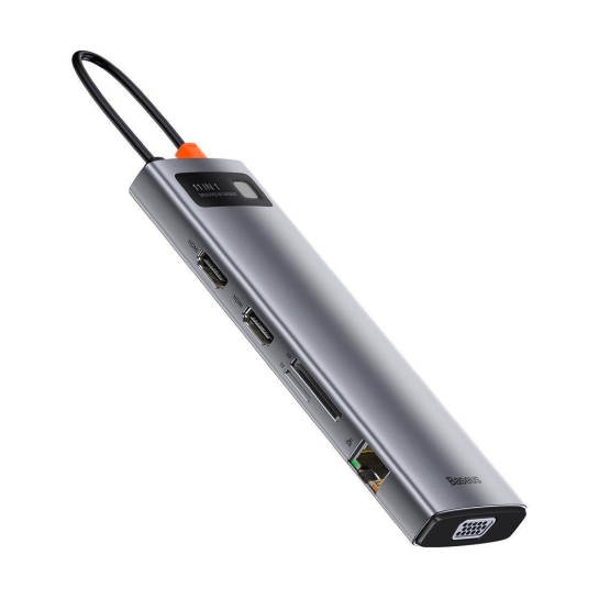 USB-хаб Baseus Metal Gleam Series 11-in-1 Multifunctional Type-C HUB Docking Station Gray - ціна, характеристики, відгуки, розстрочка, фото 4