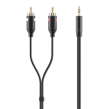 Кабель Belkin jack 3.5 мм - 2 х M/RCA-M 5 м Black/Gold - цена, характеристики, отзывы, рассрочка, фото 1