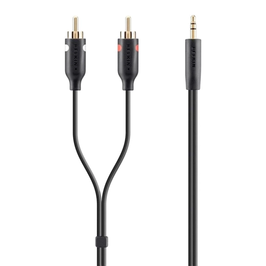Кабель Belkin jack 3.5 мм - 2 х M/RCA-M 5 м Black/Gold