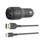 Автомобільний зарядний пристрій Belkin Dual USB-A Car Charger 24W + USB-A - USB-C Cable (1 m)