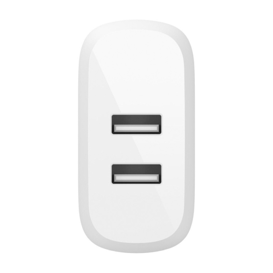 Мережевий зарядний пристрій Belkin Home Charger Dual USB-A Lightnin (1 m) 24W White - ціна, характеристики, відгуки, розстрочка, фото 2