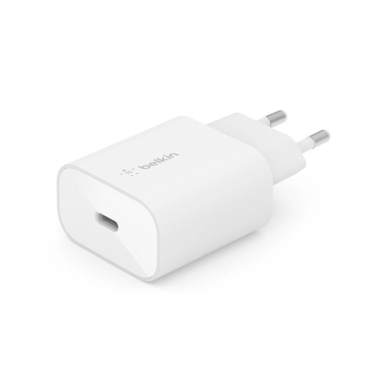 Мережевий зарядний пристрій Belkin Home Charger USB-C 25W White - цена, характеристики, отзывы, рассрочка, фото 1