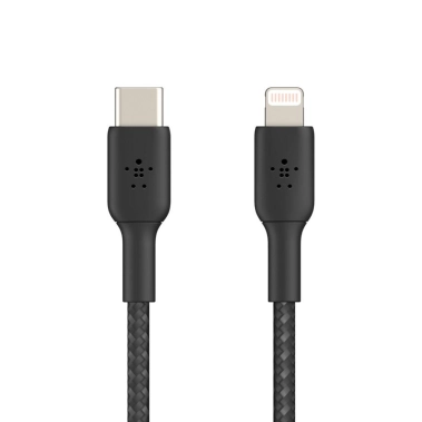Кабель Belkin Braided USB-C - Lightning (1 m) Black - цена, характеристики, отзывы, рассрочка, фото 1