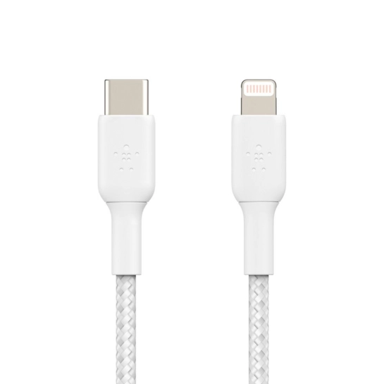 Кабель Belkin Braided USB-C - Lightning (1 m) White