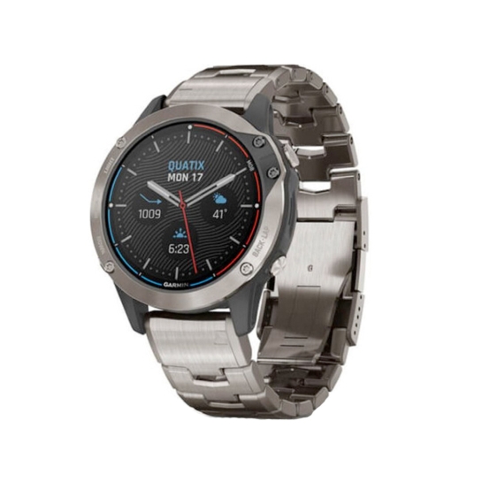 Спортивний годинник Garmin Quatix 6 Titanium Grey with Titanium Band - ціна, характеристики, відгуки, розстрочка, фото 1