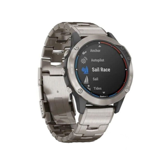 Спортивний годинник Garmin Quatix 6 Titanium Grey with Titanium Band - ціна, характеристики, відгуки, розстрочка, фото 2