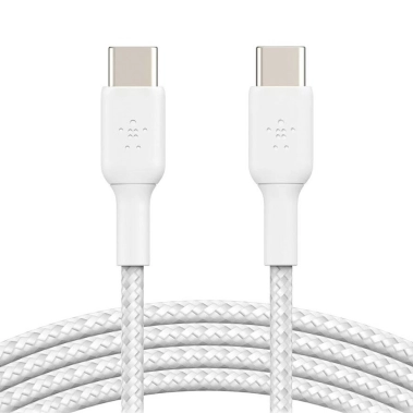 Кабель Belkin Braided USB-C to USB-C (1 m) White - цена, характеристики, отзывы, рассрочка, фото 1