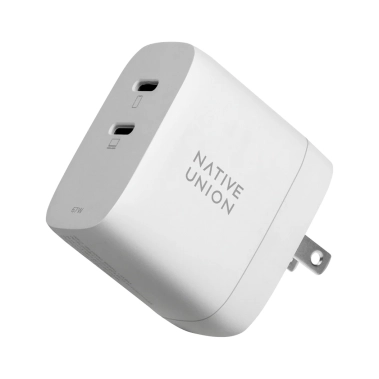 Сетевое зарядное устройство Native Union Fast GaN Charger PD 67W Dual USB-C Port White - цена, характеристики, отзывы, рассрочка, фото 1