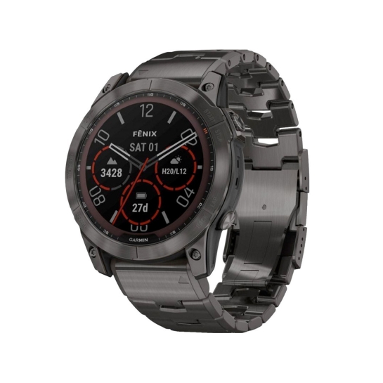 Спортивные часы Garmin Fenix 7X Carbon Gray DLC Titanium with Titanium Band - цена, характеристики, отзывы, рассрочка, фото 1