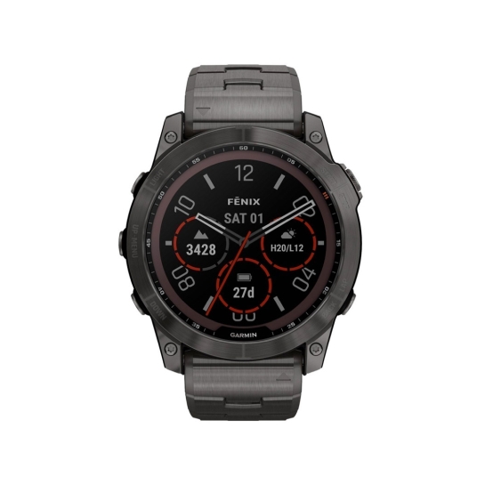 Спортивний годинник Garmin Fenix 7X Carbon Gray DLC Titanium with Titanium Band - ціна, характеристики, відгуки, розстрочка, фото 3