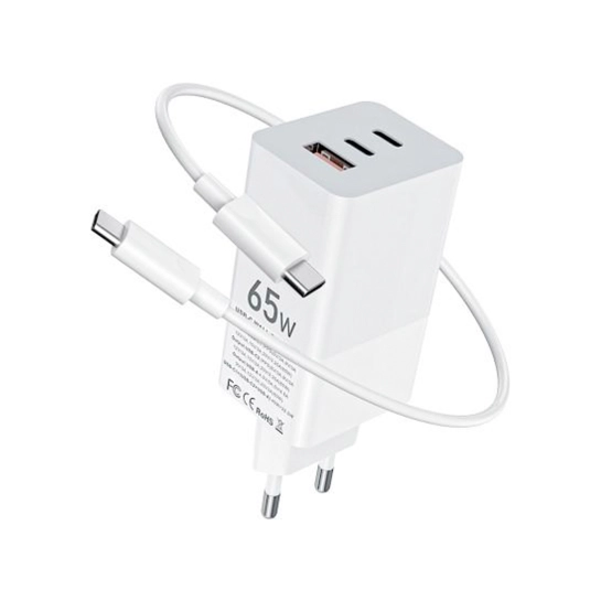 Сетевое зарядное устройство Gelius Nimble Gan 65W White + Cable Type-C to Type-C