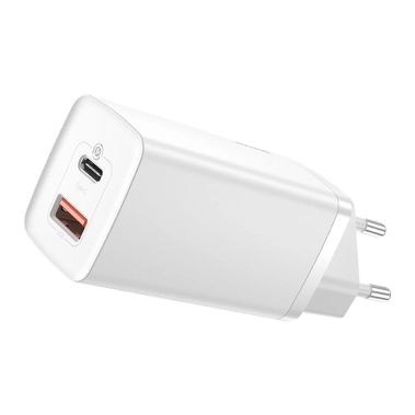 Сетевое зарядное устройство Baseus GaN2 Lite Quick Charger 65W USB-A/USB-C White - цена, характеристики, отзывы, рассрочка, фото 1
