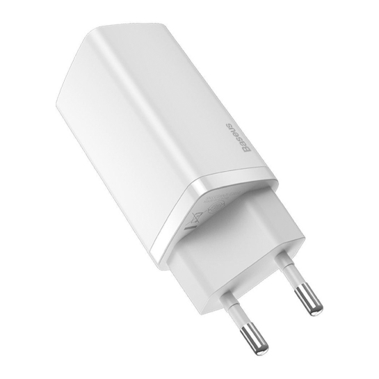 Сетевое зарядное устройство Baseus GaN2 Lite Quick Charger 65W USB-A/USB-C White - цена, характеристики, отзывы, рассрочка, фото 3