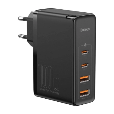 Мережевий зарядний пристрій Baseus GaN2 Pro Quick Charger 100W 2xUSB-A/2xUSB-C Black - цена, характеристики, отзывы, рассрочка, фото 1