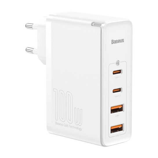 Мережевий зарядний пристрій Baseus GaN2 Pro Quick Charger 100W 2xUSB-A/2xUSB-C White