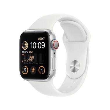 Б/У Смарт-годинник Apple Watch SE 2 + LTE 40mm Silver Aluminum Case with White Sport Band (Ідеальний)