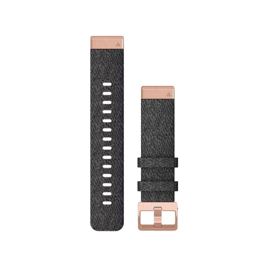 Ремешок Garmin QuickFit 20 Watch Bands Heathered Black Nylon with Rose Gold Hardware - цена, характеристики, отзывы, рассрочка, фото 1