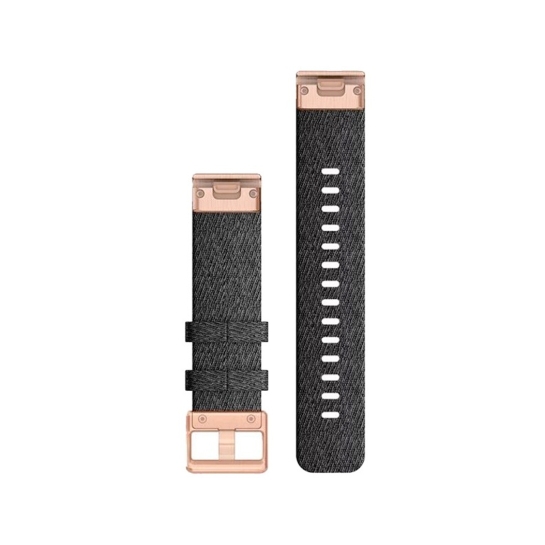 Ремінець Garmin QuickFit 20 Watch Bands Heathered Black Nylon with Rose Gold Hardware - ціна, характеристики, відгуки, розстрочка, фото 2